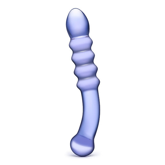 Glas – Purple Rain Ribbed Glass Dildo