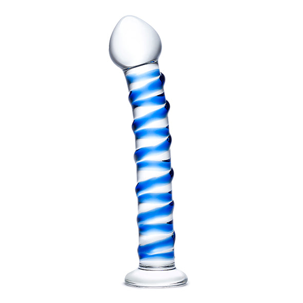 Glas – Blue Spiral Glass Dildo