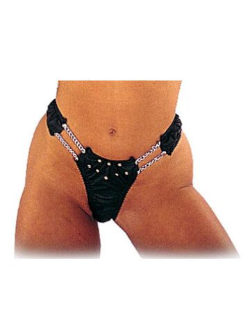 LEATHER PANTIES WITH CHAINS