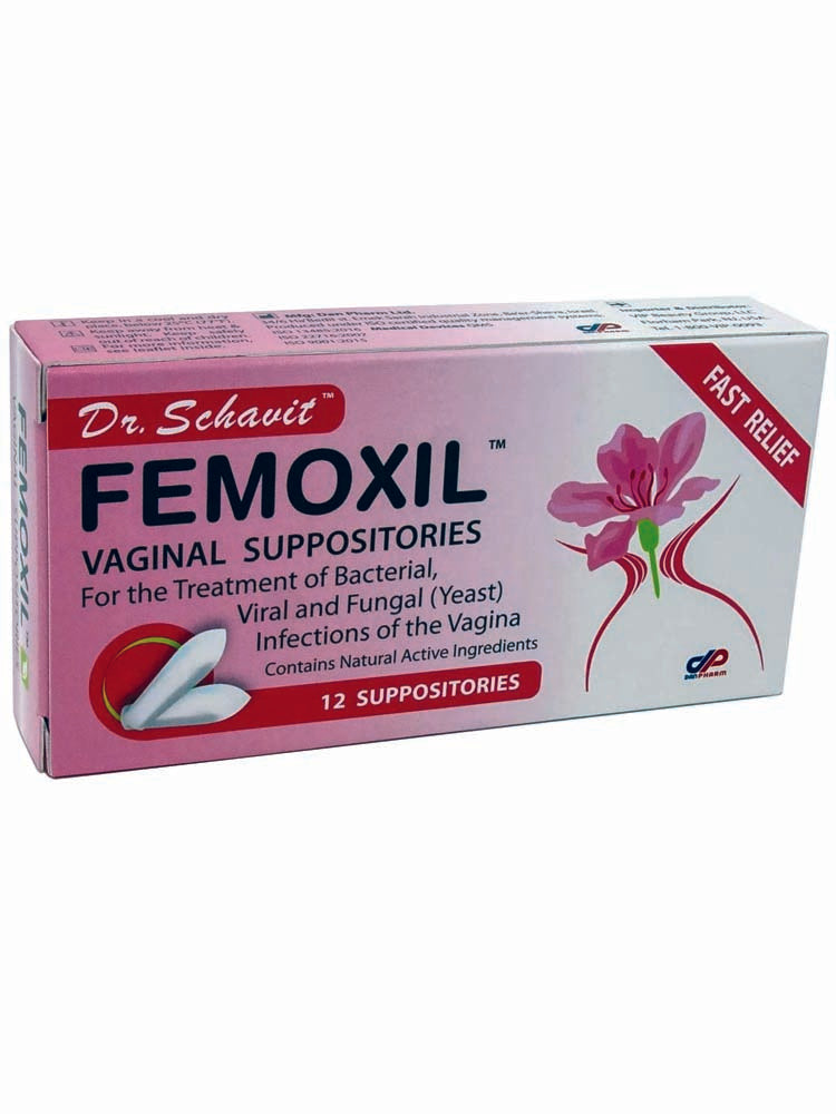 FEMOXIL Vaginal Suppositories – Natural Plant-Based Formula for The Treatment of Bacterial, Viral and Yeast Infection of The Vagina. Provides Fast Soothing Relief – pH Balance and Health (12 x 2gms)