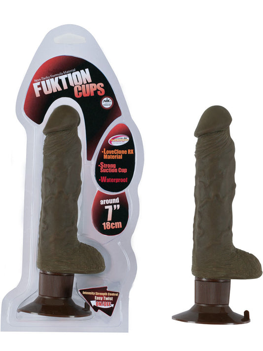 Fuktion Cups Black 7 inch Multi-Speed Vibrator with Suction Cup