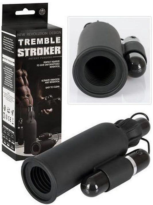 Tremble Stroker Silicone Masturbator with Gyrating Bullet Vibrator